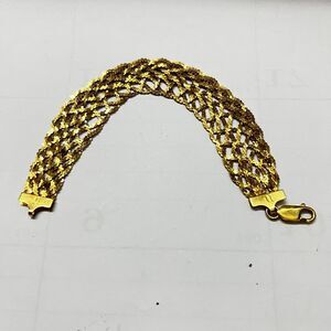 VTG Genuine Gold/925 Marked Braided 8strand Bracelet, Italy 7”x .5” Lobster Claw